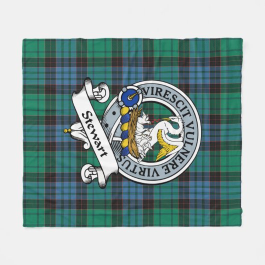 Stewart Old Ancient Clan Abzeichen Tartan Kariert Fleecedecke (Vorderseite (Horizontal))