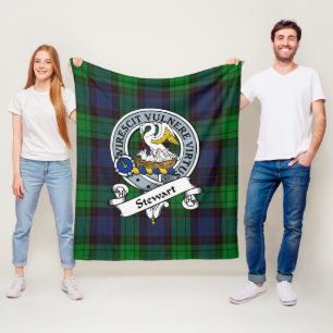 Stewart Old Modern Clan Abzeichen Tartan Kariert Fleecedecke