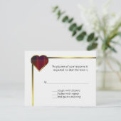Stewart Red Kariert Heart RSVP Card Karte (Stehend Vorderseite)
