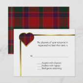 Stewart Red Kariert Heart RSVP Card Karte (Vorne/Hinten)