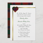 Stewart Red Kariert Heart Wedding Einladung (Vorne/Hinten)