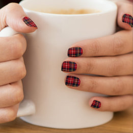 Stewart Red Tartan Pattern Minx Nagelkunst