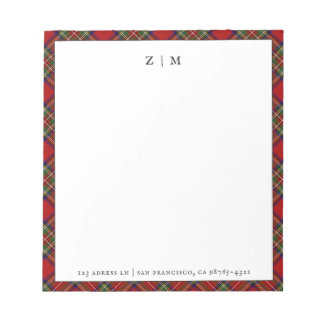 Stewart Royal Clan Tartan Kariert Pattern Notizblock