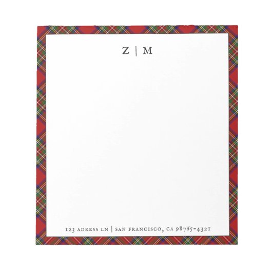 Stewart Royal Clan Tartan Kariert Pattern Notizblock (Vorderseite)