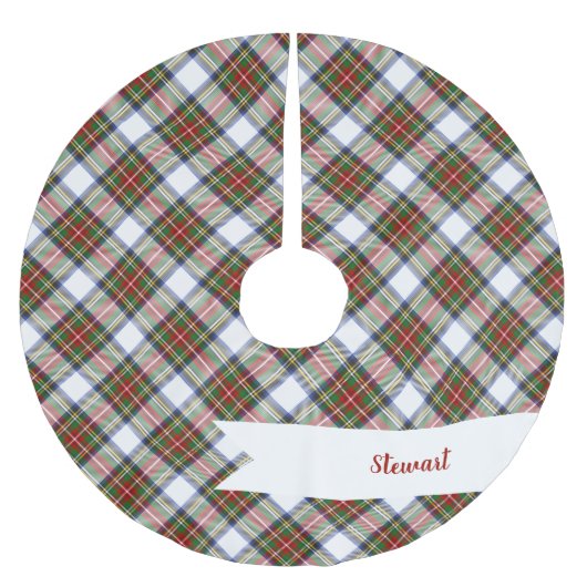 Stewart Royal Dress Kariert Scottish Pattern Polyester Weihnachtsbaumdecke (Vorderseite)