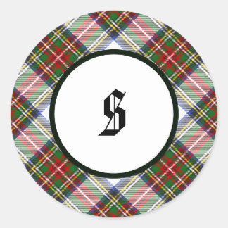 Stewart Royal Dress Tartan Clan Plaid remains the  Runder Aufkleber