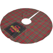 Stewart Royal Tartan Kariert Custom Monogram & Nam Polyester Weihnachtsbaumdecke (Schrägansicht)