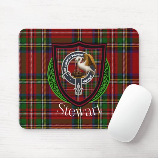 Stewart Scottish Clan Tartan and Crest  Mousepad (Mit Mouse)