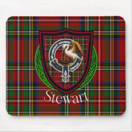 Stewart Scottish Clan Tartan and Crest Mousepad