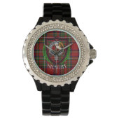 Stewart Scottish Clan Tartan & Crest Armbanduhr (Vorderseite)