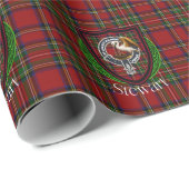 Stewart Scottish Clan Tartan & Crest Geschenkpapier (Rolleneckpunkt)