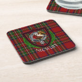 Stewart Scottish Clan Tartan & Crest Getränkeuntersetzer (Linke Seite)