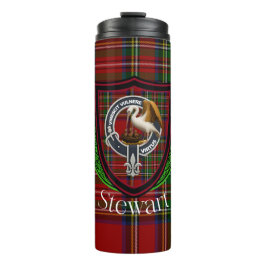 Stewart Scottish Clan Tartan & Crest Thermosbecher