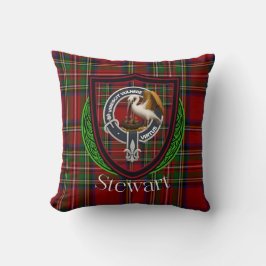 Stewart Scottish Clan Tartan & Wappen Kissen