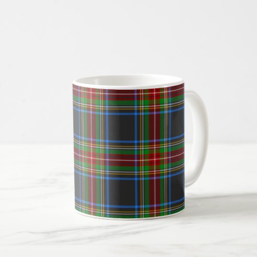 Stewart Stuart Black Clan Tartan Kariert Kaffeetasse (VorderseiteRechts)