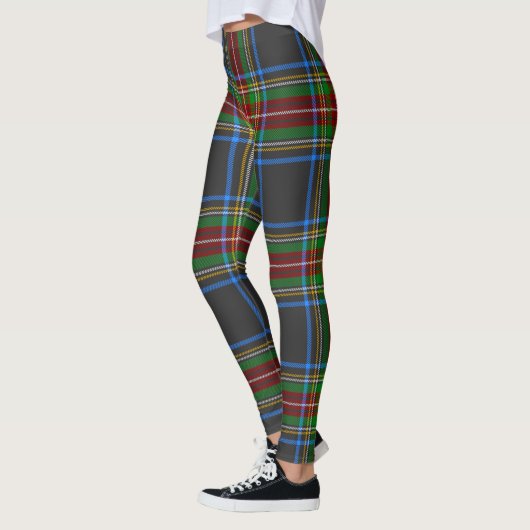 Stewart Stuart Black Clan Tartan Kariert Leggings (Links)