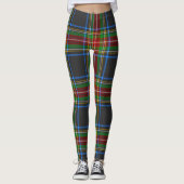 Stewart Stuart Black Clan Tartan Kariert Leggings (Vorderseite)