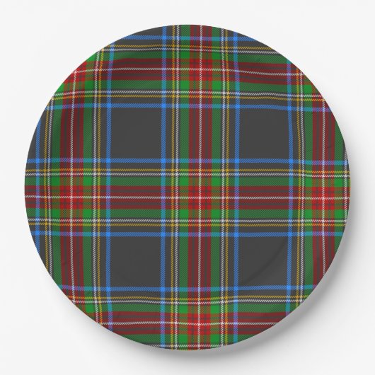 Stewart Stuart Black Clan Tartan Kariert Pappteller (Vorderseite)
