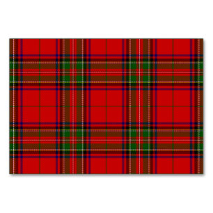Stewart / Stuart Tartan rot grün kariert Tischnummer
