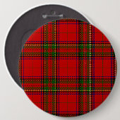 Stewart / Stuart tartan rot kariert Button (Vorne & Hinten)