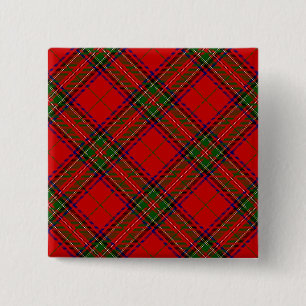 Stewart / Stuart tartan rot kariert Button