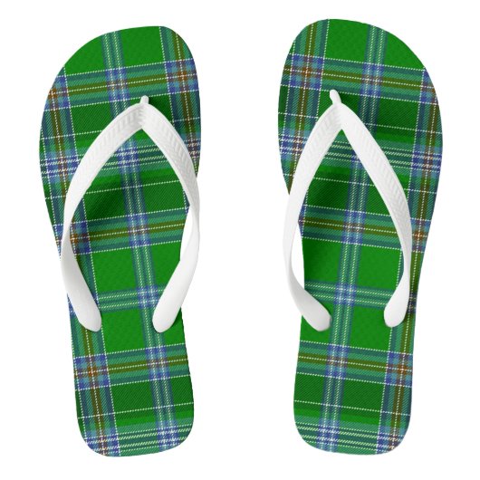 Stewart Tartan Blue, Green, Black Adult Flip Flops Badesandalen (Fußbett)