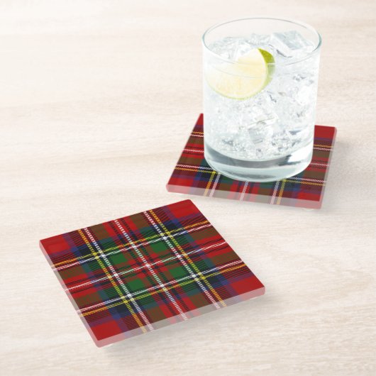 Stewart Tartan Glasuntersetzer (Schrägansicht)