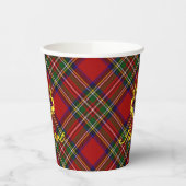 Stewart Tartan & Gold Crowned Thistle Pappbecher (Links)