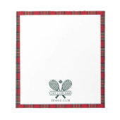 Stewart Tartan, Ihr Tennis Team Notizblock (Vorderseite)