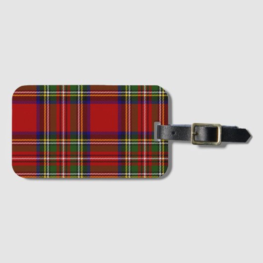 Stewart Tartan Kariertes schottisches Muster Gepäckanhänger (Vorderseite (Horizontal))