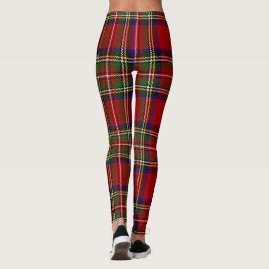 Stewart Tartan Kariertes schottisches Muster Leggings (Rückseite)