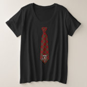 Stewart Tartan Necktie T - Shirt Women's Plus (Design vorne)