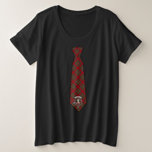 Stewart Tartan Necktie T - Shirt Women's Plus (Design vorne)