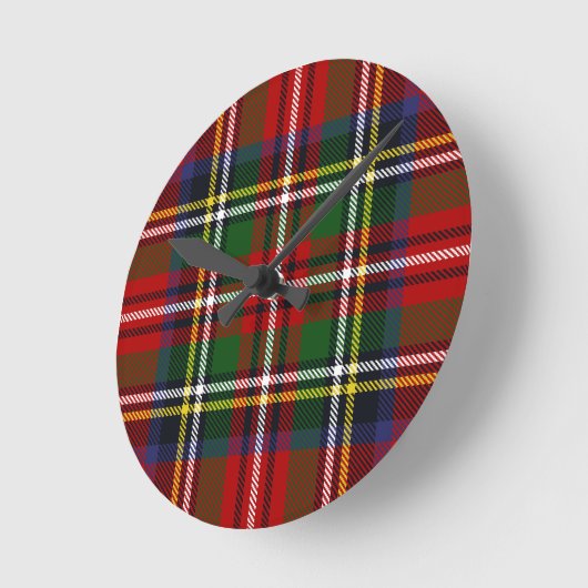 Stewart Tartan Runde Wanduhr (Winkel)