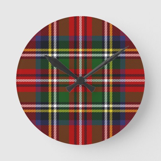 Stewart Tartan Runde Wanduhr (Vorderseite)