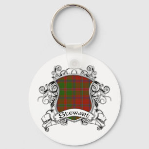 Stewart Tartan Shield Schlüsselanhänger