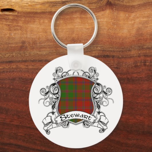 Stewart Tartan Shield Schlüsselanhänger (Vorderseite)