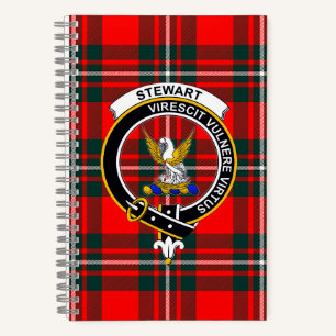Stewart-Tartan und Clan-Abzeichen Spiralblock Notizblock