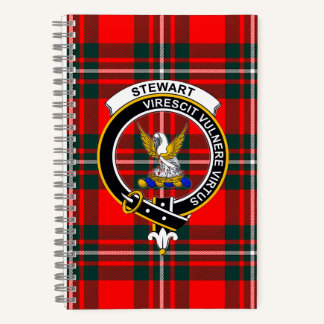 Stewart-Tartan und Clan-Abzeichen Spiralblock Notizblock