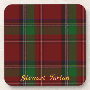 Stewart-Tartan-Unterdeckel Hochzeitsgeschenk-Set m Getränkeuntersetzer