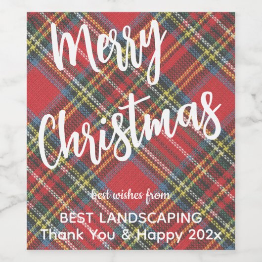 Stewart Tartan White Script, Company Name Set 6 Weinetikett (Einzelnes Label)