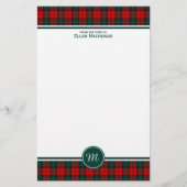 Stewart von Atholl Clan Tartan Monogram Briefpapier (Vorderseite)