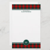 Stewart von Atholl Clan Tartan Monogram Briefpapier (Vorne/Hinten)