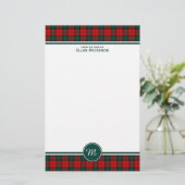 Stewart von Atholl Clan Tartan Monogram Briefpapier (Stehend Vorderseite)