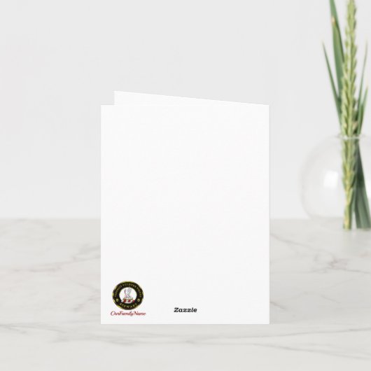 Stewart Wappen & Tartan w/Robin Personalisiert Xma Karte (Rückseite)