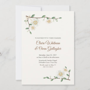 Stewartia Weiße Blüten Hochzeitseinladung Einladung