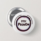 STEY Pronoun Rainbow Circle LGBTQ+ Prix Button (Vorne & Hinten)
