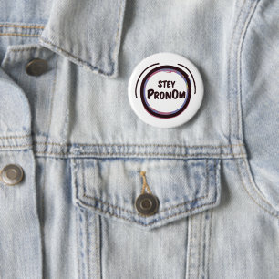 STEY Pronoun Rainbow Circle LGBTQ+ Prix Button