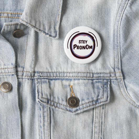 STEY Pronoun Rainbow Circle LGBTQ+ Prix Button (Beispiel)