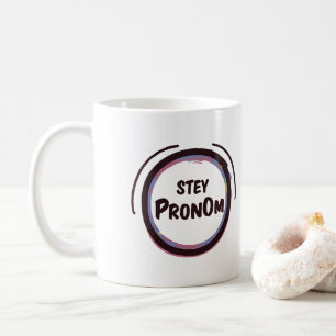 STEY Pronoun Rainbow Circle LGBTQ+ Prix Kaffeetasse